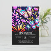 Invitation Mystique violet en ligne papillon Anniversaire (Debout devant)