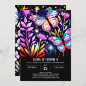 Invitation Mystique violet en ligne papillon Anniversaire (Devant / Derrière)