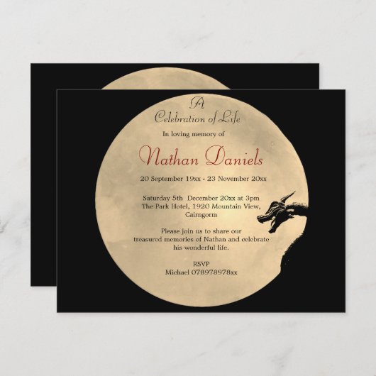 Invitation Mythical Dragon Celebration of Life Card (Devant / Derrière)