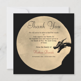 Invitation Mythical Dragon Funeral Thank You Cards