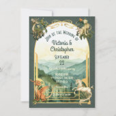 Invitation Mythique Animaux Forêt Créatures Dragon Mariage (Devant)