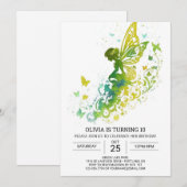 Invitation Mythique Cute Fairy Anniversaire (Devant / Derrière)