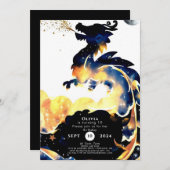 Invitation Mythique Dragon Fun Anniversaire (Devant / Derrière)