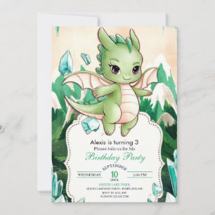 Invitation Mythique Enfants Dragon Anniversaire