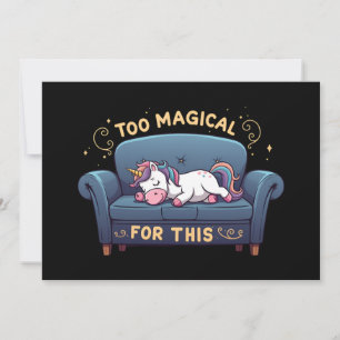 Invitation Mythique Lazy Unicorne Trop Magique Pour Cela