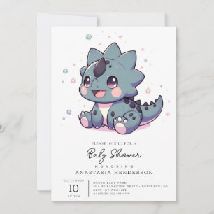 Invitation Mythique Petit Baby shower Dinosaure