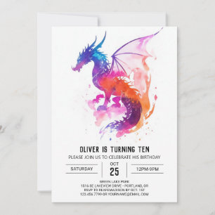 Invitation Mythique Printable Enfants Dragon Anniversaire