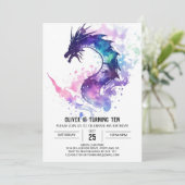 Invitation Mythique Whimsical Kids Dragon Anniversaire (Debout devant)