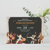 Invitation Mythologie Héros anniversaire (Debout devant)