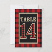 Invitation N° 14 de table rustique plaid bœuf rouge et noir (Dos)