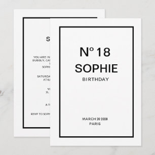 Invitation N° 18 French Chic Fête d'anniversaire 18 ans