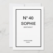 Invitation N°40 French Chic Fête d'anniversaire 40 ans (Devant)