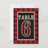 Invitation N° 6 de table rustique plaid bœuf rouge et noir (Devant)