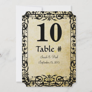 Invitation N° de table vintage Floral Mariage damassé