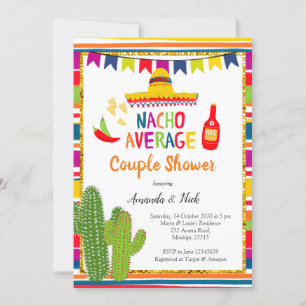 Invitation Nacho coloré mexicain Douche Couple Moyenne