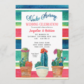 Invitation Nacho Moyenne Mariage Fiesta Floral Desert Cactus