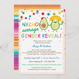 Invitation Nacho Révélation de genre moyenne - Baby shower vi