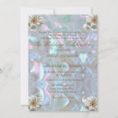 Invitation Nacre Irridescent Élégant Mariage (Devant)