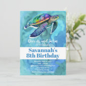 Invitation Nage d'été Anniversaire Piscine Fête de la mer Pla (Debout devant)