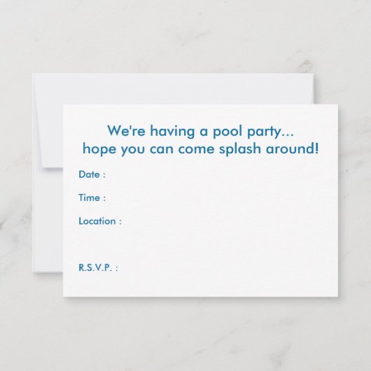 Invitation nageons ! bulle comique de la parole (Dos)