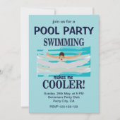 Invitation Nager me rend plus cool Fête à la piscine (Devant)