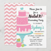 Invitation Nail It Cake Décoration Baking Anniversaire (Devant / Derrière)