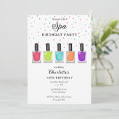 Invitation Nail Manicure Pedicure Mani Pedi Girl Spa Birthday (Debout devant)