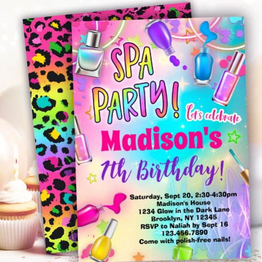 Invitation Nail Parti Spa polonais Anniversaire