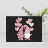 Invitation Nains de la Saint-Valentin à carreaux buffles rose (Debout devant)