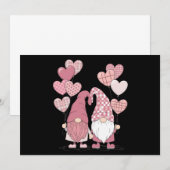 Invitation Nains de la Saint-Valentin à carreaux buffles rose (Devant / Derrière)