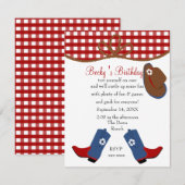 Invitation Naissance de Denim Cowgirl (Devant / Derrière)