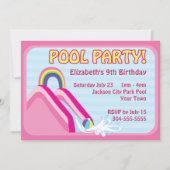 Invitation Naissance de la glisse d'eau pour filles (Devant)