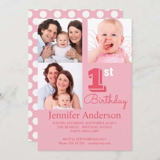 Invitation Naissance de la photo de bébé simple (Devant / Derrière)