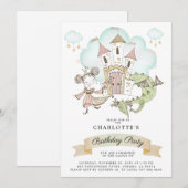 Invitation Naissance de la princesse Watercolor (Devant / Derrière)