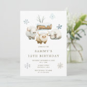 Invitation Naissance de la vache arctique en hiver (Debout devant)