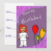 Invitation Naissance de l'infirmière (Devant / Derrière)