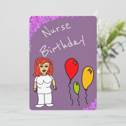 Invitation Naissance de l'infirmière (Debout devant)