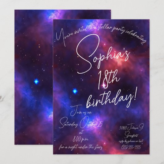 Invitation Naissance de Nebula (Devant / Derrière)