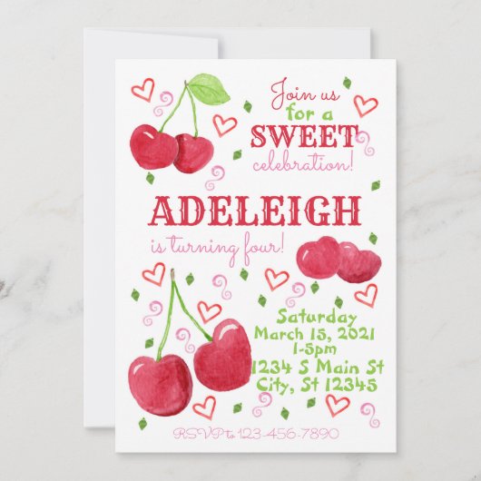 Invitation Naissance des cerisiers (Devant)