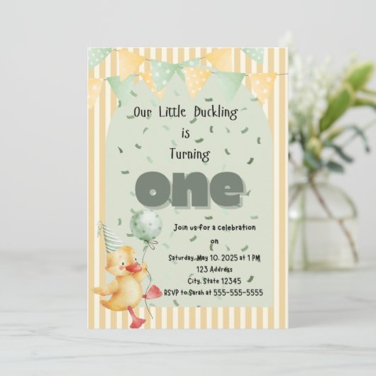 Invitation Naissance du canard (Debout devant)