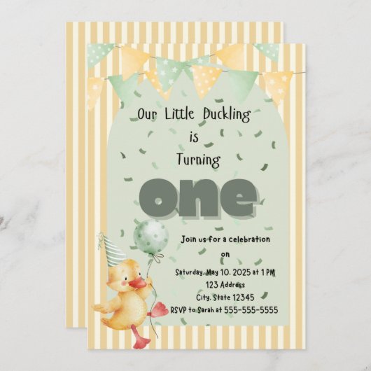 Invitation Naissance du canard (Devant / Derrière)