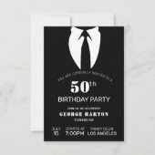 Invitation Naissance du costume d'homme noir (Devant)
