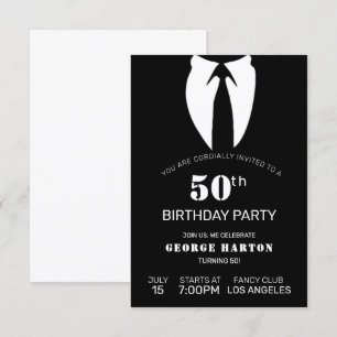 Invitation Naissance du costume d'homme noir