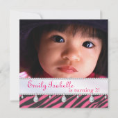 Invitation Naissance en rose (Dos)