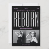 Invitation Naissance noire Grunge (Devant)