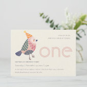 Invitation Naissance rose mignonne n'importe quel âge 1er ann (Debout devant)