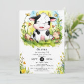 Invitation Naissance simple de la vache aquarelle (Debout devant)