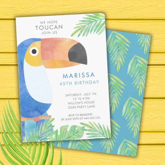 INVITATION NAISSANCE TOUCAN WATERCOLOR