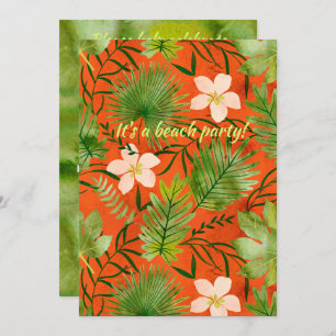 Invitation Nalani Hawaiian Tropical Garden Coral Lime