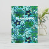 Invitation Nalani Hawaiian Tropical Garden Turquoise (Debout devant)